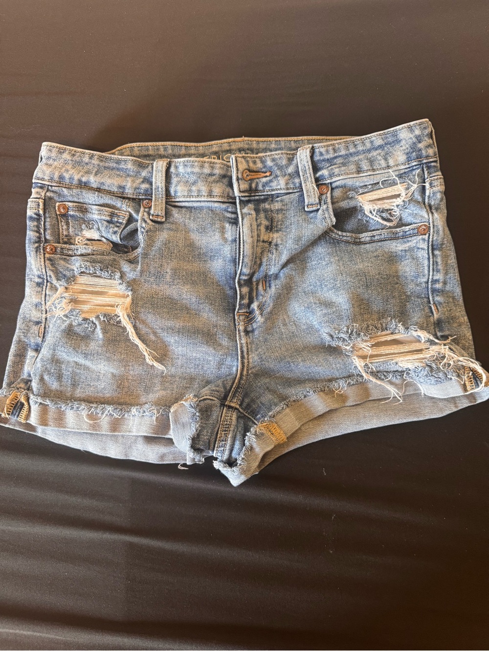 American Eagle Outfitters Light Blue Distressed Denim Shorts